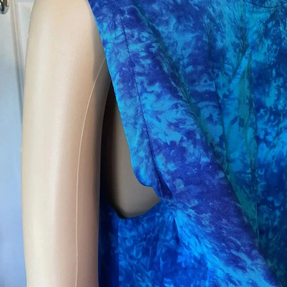 Club west midi Sun dress Women’s 14/16 Blue Tie Dye Swing Sleeveless Comfort - Picture 5 of 8